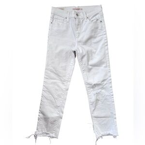 LEVIS White High Rise Straight Crop 26